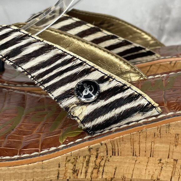 Sam Edelman 6 Romy zebra thong wedges - Picture 7 of 9